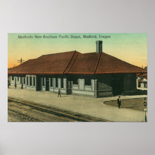 Póster Depósito ferroviario del Pacífico Sur en Medford, 