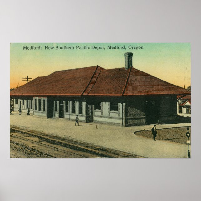 Póster Depósito ferroviario del Pacífico Sur en Medford,  (Frente)
