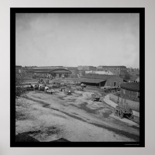 Póster Depósito ferroviario en Atlanta, GA 1864