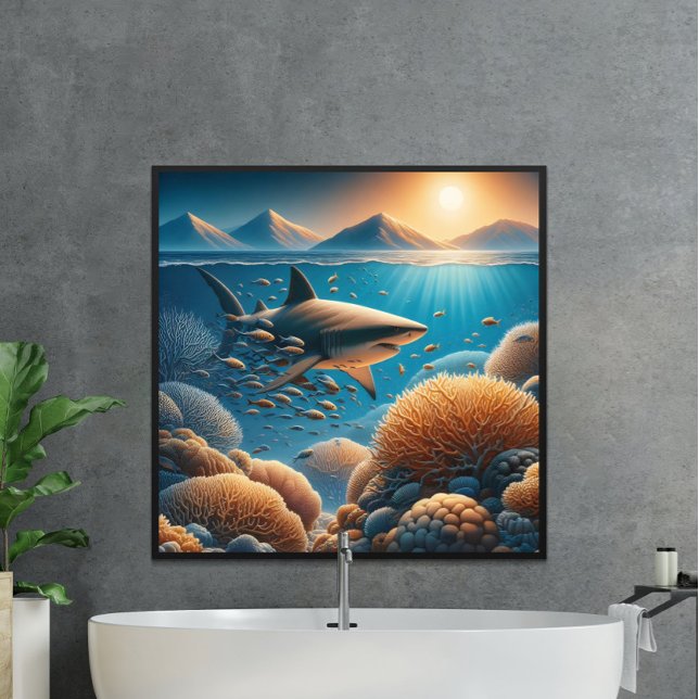 Póster Depredador majestuoso: Baile oceánico de tiburones (Subido por el creador)