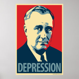 Póster Depresión (FDR): poster parodia de Obama