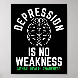 Póster Depresión No Debilidad Salud Mental Salud Mental