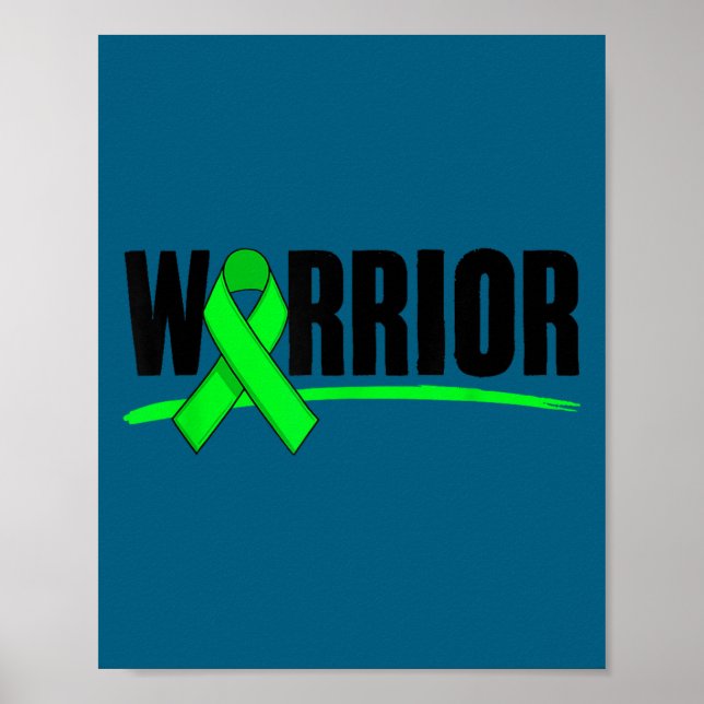 Póster Depression Warrior Ribbon Mental Health Awareness  (Frente)