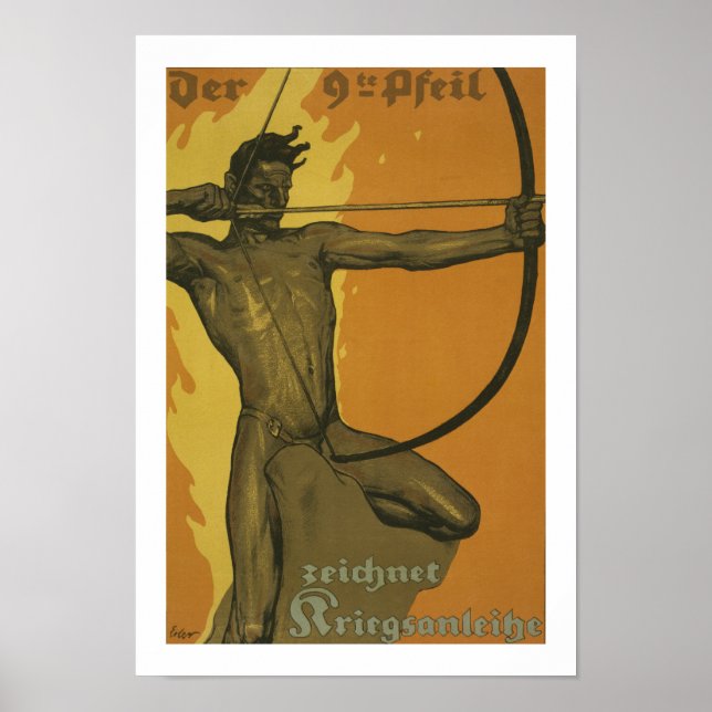 Póster Der 9te Pfeil - Poster alemán de la Primera Guerra (Frente)