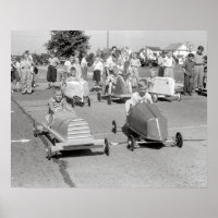 Derby de caja de jabón, 1940. Foto antigua