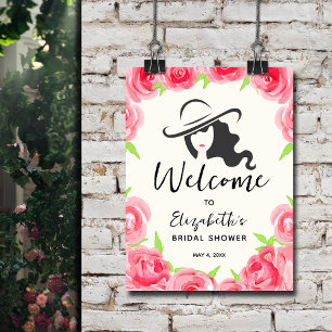 Póster Derby Gorra y Rosas Bienvenidos a la ducha de novi