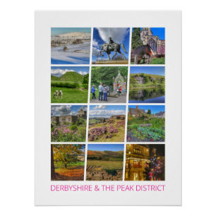 Póster Derbyshire y el distrito de Peak