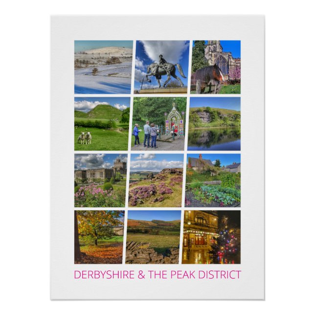 Póster Derbyshire y el distrito de Peak (Anverso)