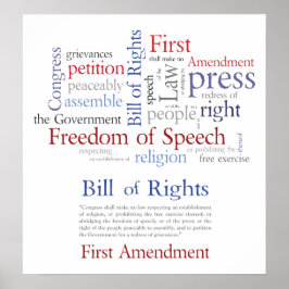 Póster Derechos a la primera enmienda - Libertad de expre