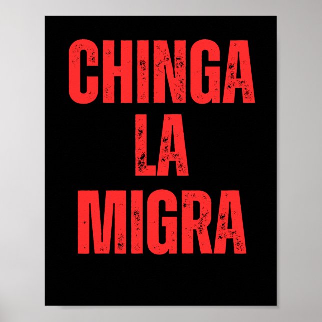 Póster Derechos de inmigración Chinga La Migra 2025 (Frente)