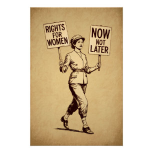 Póster Derechos de la mujer, arte de sufragette feminista