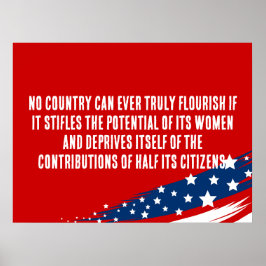Póster Derechos de la mujer Obama cita a Personalizado po