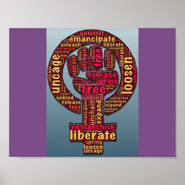 Póster derechos de las mujeres de 2017 levantaron pust Th (Frente)