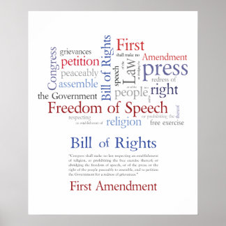 Póster Derechos de primera enmienda - Libertad de expresi