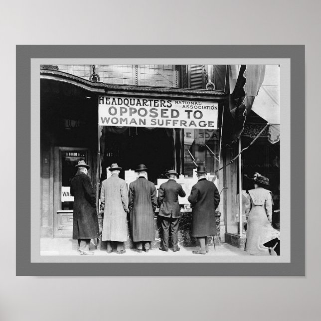 Póster Derechos de voto de las mujeres - opuesta al maltr (Frente)