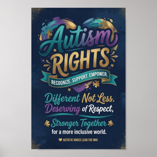 Póster Derechos del Autismo (Frente)