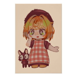 Póster Deretjie, meisje, chibi, Spakenburg