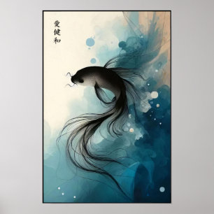 Póster Deriva bajo la pared de aguas silenciosas