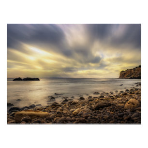 Póster Deriva dorada en el borde del mar