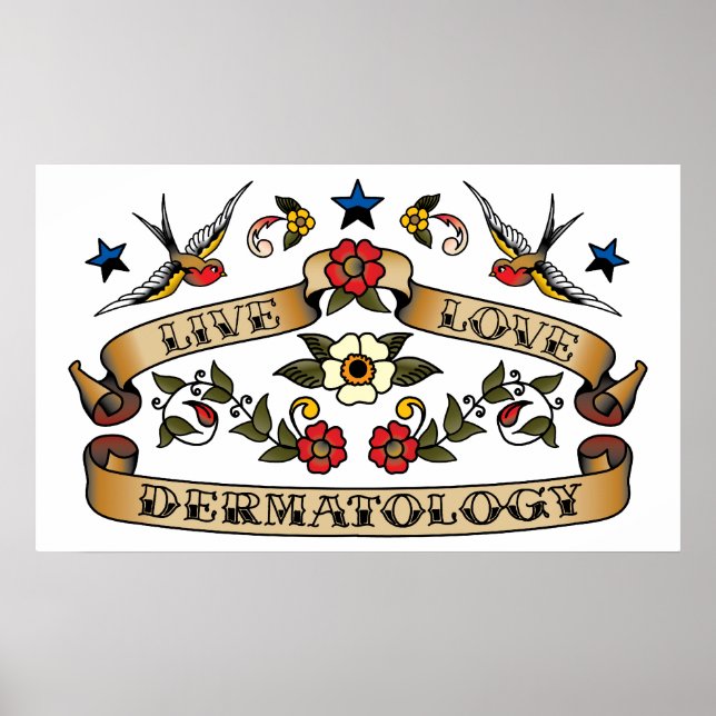 Póster Dermatología del amor en vivo (Frente)