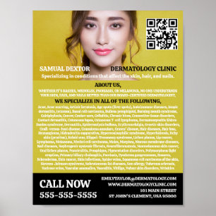 Póster Dermatólogo elegante, Clínica Dermatológica, Códig