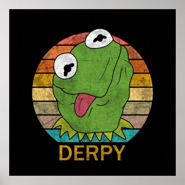 Póster Derpy Kermit La Rana (Frente)