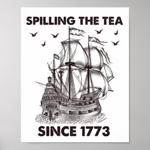 Póster Derramamiento del té desde 1773 4 de julio