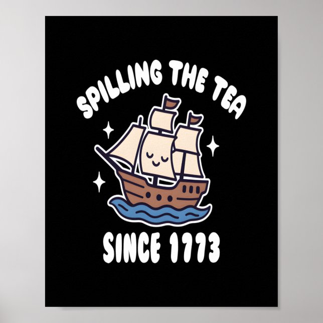 Póster Derramamiento del té desde 1773 - Divertido juego  (Frente)
