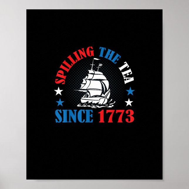 Póster Derramamiento del té desde 1773 Historia de Estado (Frente)