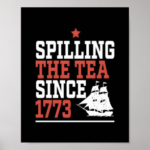 Póster Derramamiento del té desde 1773 Meme gracioso