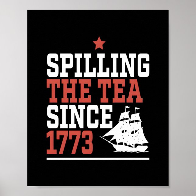 Póster Derramamiento del té desde 1773 Meme gracioso (Frente)