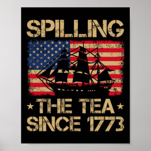 Póster Derramamiento Del Té Desde 1773 Vintage Bandera Es