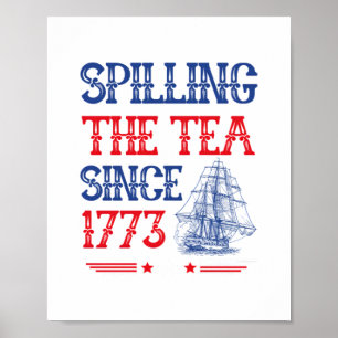 Póster Derramamiento Del Té Desde La Vintage De Julio De 
