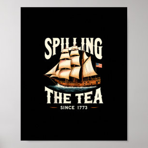 Póster Derramando El Té Desde 1773 4 De Julio Retro USA