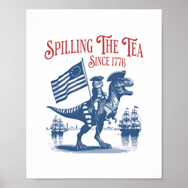 Póster Derramando El Té Desde 1773 Cita Linda (Frente)