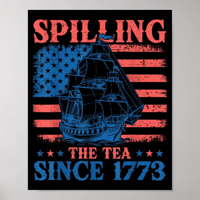 Póster Derramando El Té Desde 1773 Profesor De Historia 4 (Frente)