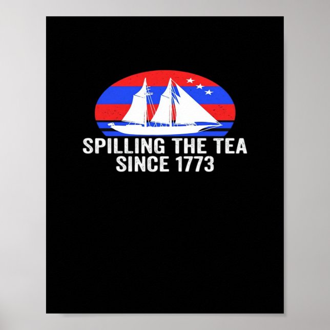 Póster Derramando el té desde el clásico de 1773 (Frente)