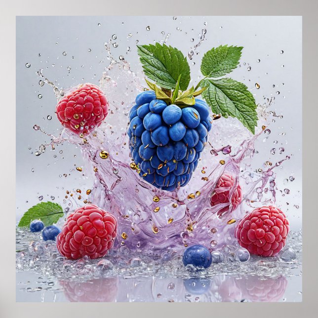 Póster Derrame dinámico de agua (Frente)