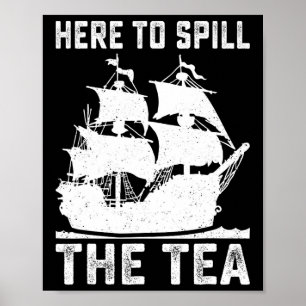 Póster Derrame El Tea Gracioso 4 De Julio Patriótico Vi E