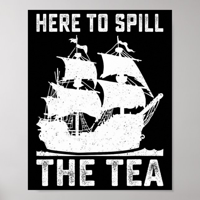Póster Derrame El Tea Gracioso 4 De Julio Patriótico Vi E (Frente)
