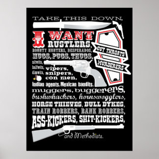 Póster Derriba Esto Quiero Saddles Deslumbrantes