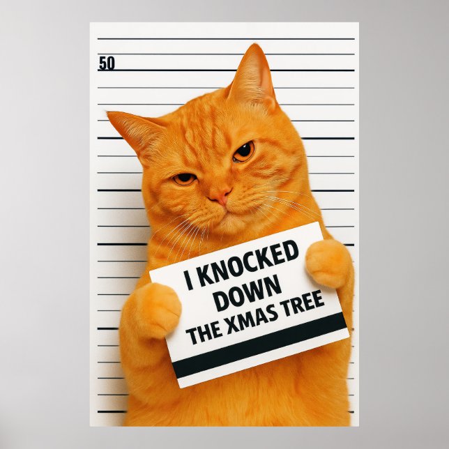Póster Derribé el árbol de Navidad 😼🎄 (Frente)