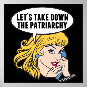 Póster Derribemos al Patriarcado Lindo Retro Feminista