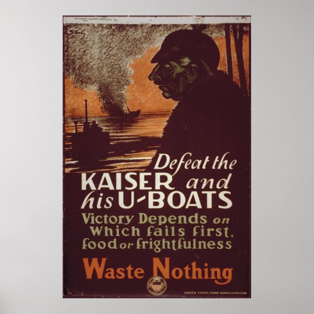 Póster Derrota al Kaiser y sus U-Boats (Frente)