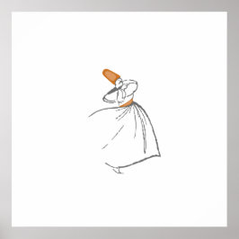 Póster Dervish - naranja quemado
