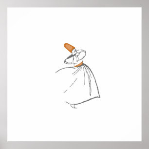 Póster Dervish - naranja quemado