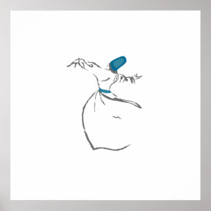 Póster Dervish - Turquesa