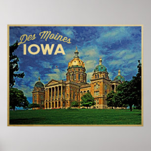 Póster Des Moines Iowa