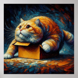 Póster Desafiando la gravedad: El gato en la caja