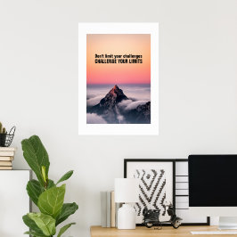 Póster Desafiar sus límites: motivacional